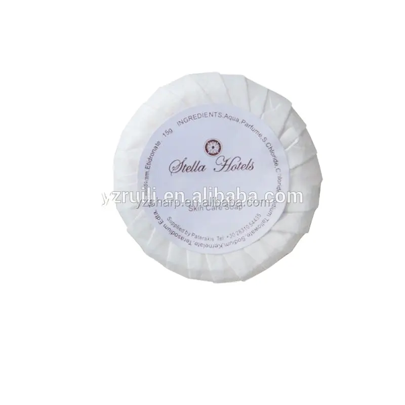 Customized white mini soap for hotel, 15g small round soap
