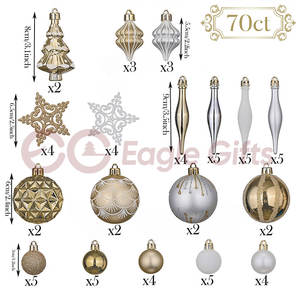 EAGLEGIFTS Fabricante Suministra <span class=keywords><strong>Adornos</strong></span> Navideños <span class=keywords><strong>de</strong></span> Lujo en Oro Blanco, Juego <span class=keywords><strong>de</strong></span> Bolas para Árbol <span class=keywords><strong>de</strong></span> <span class=keywords><strong>Navidad</strong></span>, Caja con Forma <span class=keywords><strong>de</strong></span> Casa, Decoraciones Navideñas - Product Image 2