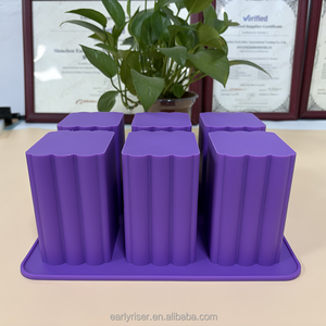 <span class=keywords><strong>Moule</strong></span> en silicone Early Riser pour savon, 6 cavités rectangulaires, pour glaces, glaçons et gâteaux, antiadhésif, résistant à la chaleur, haute qualité - Product Image 4