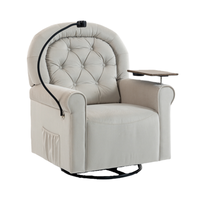 Magnifique fauteuil de massage pivotant et inclinable contemporain en tissu avec revêtement en coton pour appartement et salon