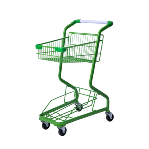 İki kat Metal alışveriş arabası arabaları çift katmanlar sepetli araba renkli sepet sepeti toplama arabası - Product Image 5