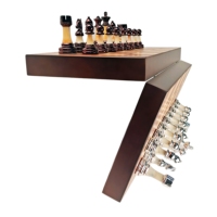 Prix de gros usine pour la vente : Échiquier magnétique pliable de luxe avec poignée, ensemble d'échecs portable en bois de luxe