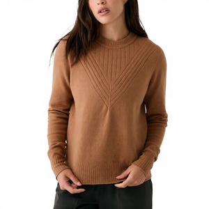 Haute Qualité Logo Personnalisé Tissu Épaule À Manches Longues Varsity Stripes Ras Du Cou Surdimensionné Tricoté Femmes Sweat De BD - Product Image 3