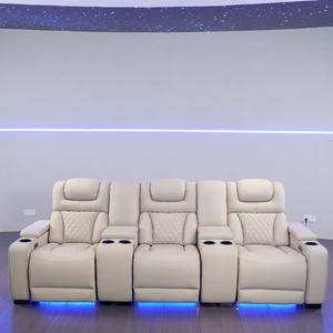 Бежевый и белый диван мебель для гостиной набор домашнего кинотеатра Электрический откидной кожаный диван сиденья - Product Image 2