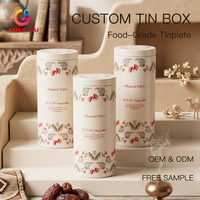 Boîtes rondes en fer blanc de qualité alimentaire imprimées sur mesure avec logos pour snacks, chocolat et sucre – Couleur personnalisée