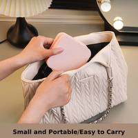 Boîte de rangement à bijoux en cuir PU de luxe, forme carrée, portable, avec fermeture éclair, mini étui de voyage pour bijoux