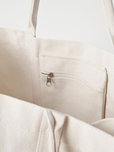 Good Quality Square Katsa Tote <b>Bag</b> Plain Coton Bio Simple Tote <b>Bag</b> With Chain - Product Image 3