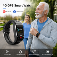 Jam Tangan Pintar Android GPS 4G SIM dengan Tombol SOS, Monitor Detak Jantung, Tahan Air IP67, Daya Tahan Baterai 6-7 Hari, Casing Aloi, Tali Silikon