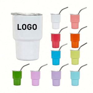 Offre Spéciale – Gobelets Mini Shot Personnalisables 2oz 3oz en Acier Inoxydable avec Couvercles et Pailles Métalliques – Supports de Sublimation Sans BPA - Product Image 1