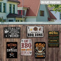 ¿Te importa si fumo? Divertida placa metálica retro para barbacoa, arte de pared para área de parrilla.