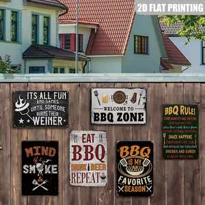 ¿Te importa si fumo? Divertida placa metálica retro para barbacoa, arte de pared para área de parrilla. - Product Image 3