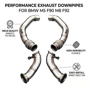 Vortex Stainless Steel Exhaust Downpipe for BMW M5 F90 M8 F92 S63 4.4T V8 SS304 Direct Fit Turbo Racing Performance Tuning Kit - Product Image 1