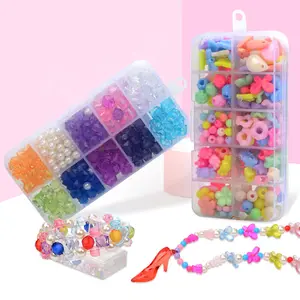 Kinderen Diy Speelgoed Kit Meisje Plastic Kralen Spacer Losse Kralen Voor Sieraden Maken Diy Handgemaakte Armband