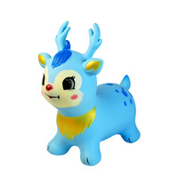 Caballo Saltador Inflable para Niños, Juguete de PVC con Diseño de Ciervo de Dibujos Animados, Grueso y Seguro, para Edades de 0 a 24 Meses