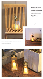 Lanterne à vent de style europé<span class=keywords><strong>en</strong></span> <span class=keywords><strong>en</strong></span> acier inoxydable, grande lanterne de sol coupe-vent, bougie électronique, décoration d'intérieur - Product Image 4