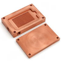 Plaque de refroidissement en cuivre microcanaux sur mesure C1100 pour puce de serveur, plaque de refroidissement liquide, pièces usinées CNC de précision 5 axes