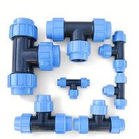 Raccord en T à compression PP 25 mm 32 mm pour tuyau PE HDPE PN16 PN10, connecteur d'alimentation en eau pour l'irrigation