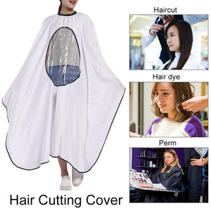 Pongee Red Barber Cape personalizzato di alta qualità impermeabile con finestra poliestere taglio dei capelli mantelle da salone mantelle 170*150cm confortevole - Product Image 6