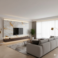 Panneau mural Offre Spéciale en pvc avec texture de marbre personnalisée Surface imperméable et options de taille pour décoration intérieure Panneau mural en marbre PVC