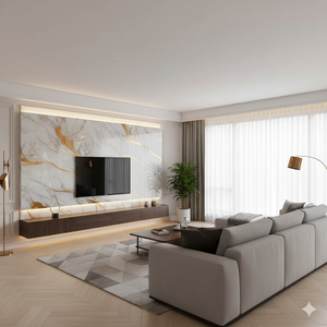 PVC壁パネルカスタマイズされた大理石のテクスチャ付き防水表面とサイズオプションホームデコアPVC大理石の壁パネル - Product Image 5