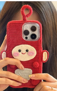 Coque de téléphone personnalisable Granny Lovely Crochet Square 1 Orange neutre pour iPhone - Product Image 2