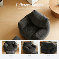 Fauteuil pouf en velours côtelé au design moderne, simple et double, avec rembourrage en éponge, canapé paresseux compressible en boîte