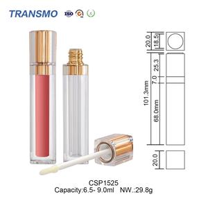 Contenants de brillant à lèvres personnalisés en gros avec logo, 6,5-9,0 ml, flacon en plastique avec bouchon à vis, tubes de brillant à lèvres avec pinceau du fabricant - Product Image 2