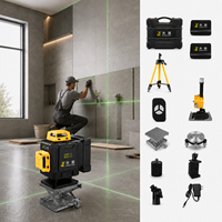Kit de niveau laser vert complet à 16 lignes avec trépied, piles, télécommande et base réglable pour l'installation murale, au sol, en carrelage et au plafond