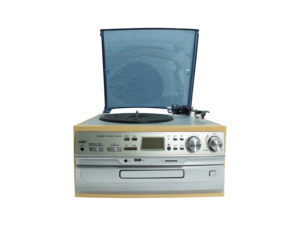 Tourne-disque rétro noir <span class=keywords><strong>dernier</strong></span> modèle avec haut-parleur et lecteur <span class=keywords><strong>CD</strong></span> - Product Image 4