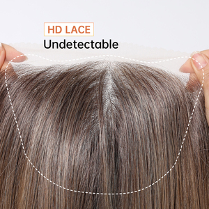 Parrucca anteriore in pizzo marrone Ombre13X6 parrucca futura in fibra sintetica lunga parrucca diritta a strati naturale mista vera foto - Product Image 4