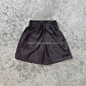 Produttore Design personalizzato di alta qualità <span class=keywords><strong>pantaloncini</strong></span> in Nylon leggero poliestere da uomo macchie nere Muay Thai boxe giacca a vento <span class=keywords><strong>pantaloncini</strong></span> - Product Image 2