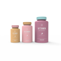 Emballage de bouteille Gummy Pot en plastique PET résistant aux enfants Bouteille d'épices Bouteille d'emballage de supplément Pot de stockage de vitamines au toucher doux