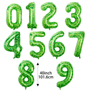 Globos de Números de 40 Pulgadas 0123456789 0--9 Globos de Aluminio con Mosaico Verde Lego, Globos de Cumpleaños, Decoraciones <span class=keywords><strong>para</strong></span> Fiestas - Product Image 6