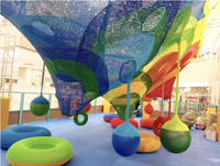 Red de Cuerdas de Ganchillo Colorida Suspendida Personalizada para Centro Comercial, Red de Escalada Interactiva para Niños, Ecológica, con Certificación CE, Columpios Interiores
