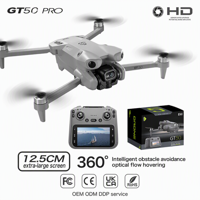 OEM ODM GT50 Mini Drone HD Dual Camera Obstacle Avoidance Brushless LED Lights Aerial Photography Toy Beginner Drones Remote