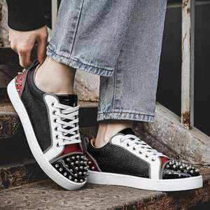 Zapatos de plataforma con tachuelas estilo punk para hombre, zapatos casuales únicos y personalizados, zapatos modernos de caña baja versátiles y deportivos - Product Image 5