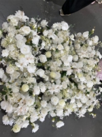 Centro de Mesa Floral Artificial Blanco y Verde, Arreglo de Flores de Hortensia y Lirio de Seda, Decoración para Banquetes de Boda, Mesas de Hotel y Eventos