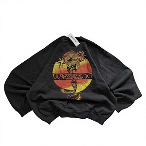 Sweat-shirt à col rond noir pour homme pour l'automne, coupe ample et oversize, imprimé graphique Clan Dragon et lettres, doublure en tissu éponge - Product Image 5
