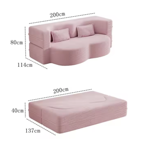 Sofá <span class=keywords><strong>cama</strong></span> Rosa Lama de dos plazas con cubierta extraíble en forma rectangular para apartamento, hotel o villa lleno de esponja - Product Image 1