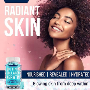 OEM ODM Beauty Hair <b>Skin</b> Nails Biotin Collagen Gummy Whitening <b>Skin</b> Vitamin Bear Vegan Biotin Collagen Gummies - Product Image 3