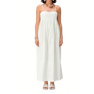 Women's Cami Maxi Dress <b>Square</b> Neck <b>Adjustable</b> Spaghetti Strap Ruffle A-Line Long Dress Summer Beach Sundress Fashion - Product Image 3