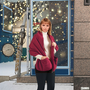 Écharpe longue <span class=keywords><strong>en</strong></span> <span class=keywords><strong>polaire</strong></span> <span class=keywords><strong>polaire</strong></span> d'hiver avec poche, <span class=keywords><strong>cape</strong></span> à capuche thermique, couleur unie, épaissie, surdimensionnée, châle unisexe, confortable - Product Image 6