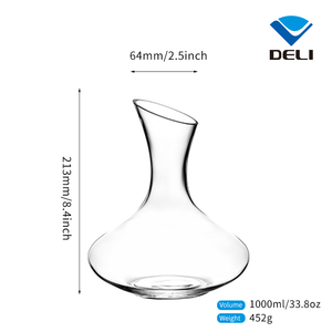 <span class=keywords><strong>Carafe</strong></span> à <span class=keywords><strong>vin</strong></span> en cristal sans plomb 1000 ml (33,82 oz) – <span class=keywords><strong>Carafe</strong></span> unique transparente à bouche ronde pour service de <span class=keywords><strong>vin</strong></span> en restaurant et bar - Product Image 2