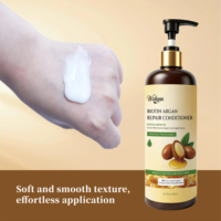 Après-shampoing Wishgan naturel à la biotine, à la glycérine et à l'huile d'argan pour cheveux bouclés, frisés, abîmés, réparation, douceur, hydratation, soin quotidien