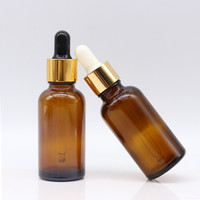 Flacon en verre ambré avec bouchon doré/bambou pour emballage cosmétique, vente en gros, 5ml, 10ml, 15ml, 20ml, 30ml, 50ml, 100ml