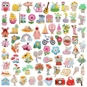 Offre Spéciale : Adorables Écussons Brodés à Thème Printanier (Fleurs et Animaux) à Thermocoller pour Vêtements d'Enfants - Product Image 1