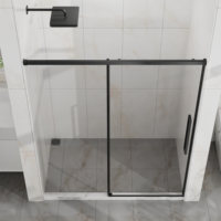 Porte de douche coulissante sans cadre Baide en acier inoxydable, design fin, verre trempé de 8 mm d'épaisseur, pour hôtel, livraison directe d'usine