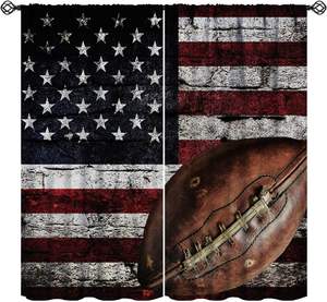 Rideaux occultants drapeau américain, <span class=keywords><strong>d</strong></span>écor patriotique pour le Memorial Day des États-Unis, imprimé rétro Bottes de <span class=keywords><strong>la</strong></span> Liberté, pour fenêtres, 2 panneaux - Product Image 4