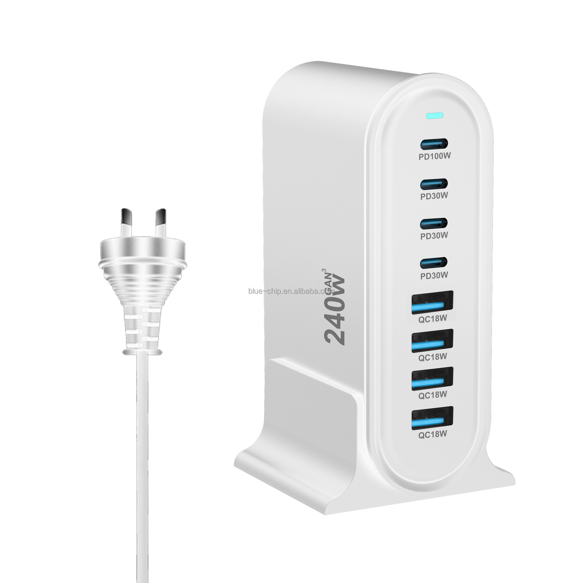 Blanco: enchufe AU de 240 W.