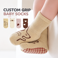 Chaussettes antidérapantes personnalisées pour bébé, en coton, antidérapantes, pour nourrissons et tout-petits, vente en gros de chaussettes antidérapantes pour bébé